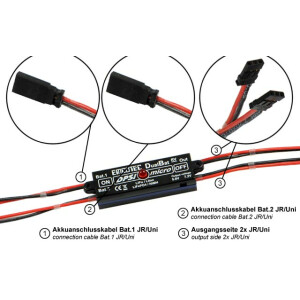 DPSI Micro DualBat 5.9V/7.2V JR - Akkuweiche