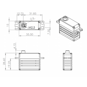 Jeti Digital Servo DSHV J3D13T (13kg)