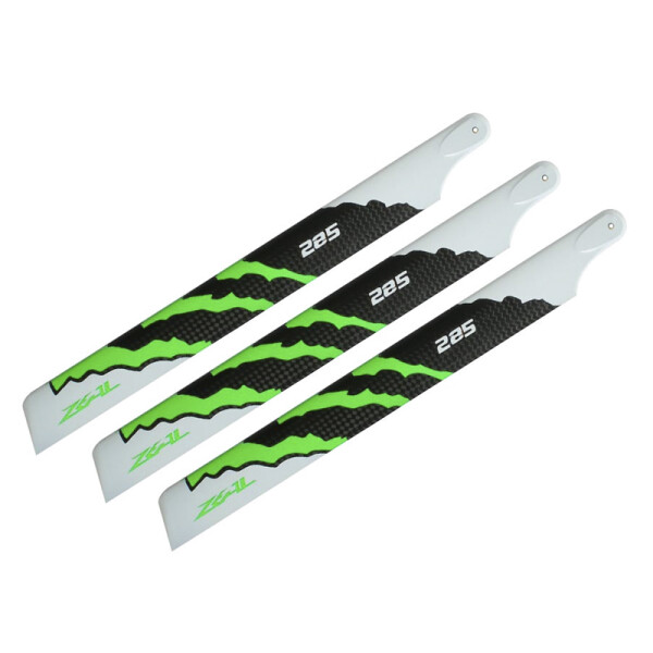 ZEAL ENERGY 3-Blade Carbon Fiber Main Blades 285mm (Green)