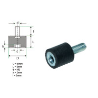 M3 Vibrationsdämpferset inkl. Schrauben für LiIon-Akkuplatinen, 4 St