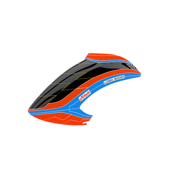 Haube LOGO 600 SX V3, neon-orange/blau